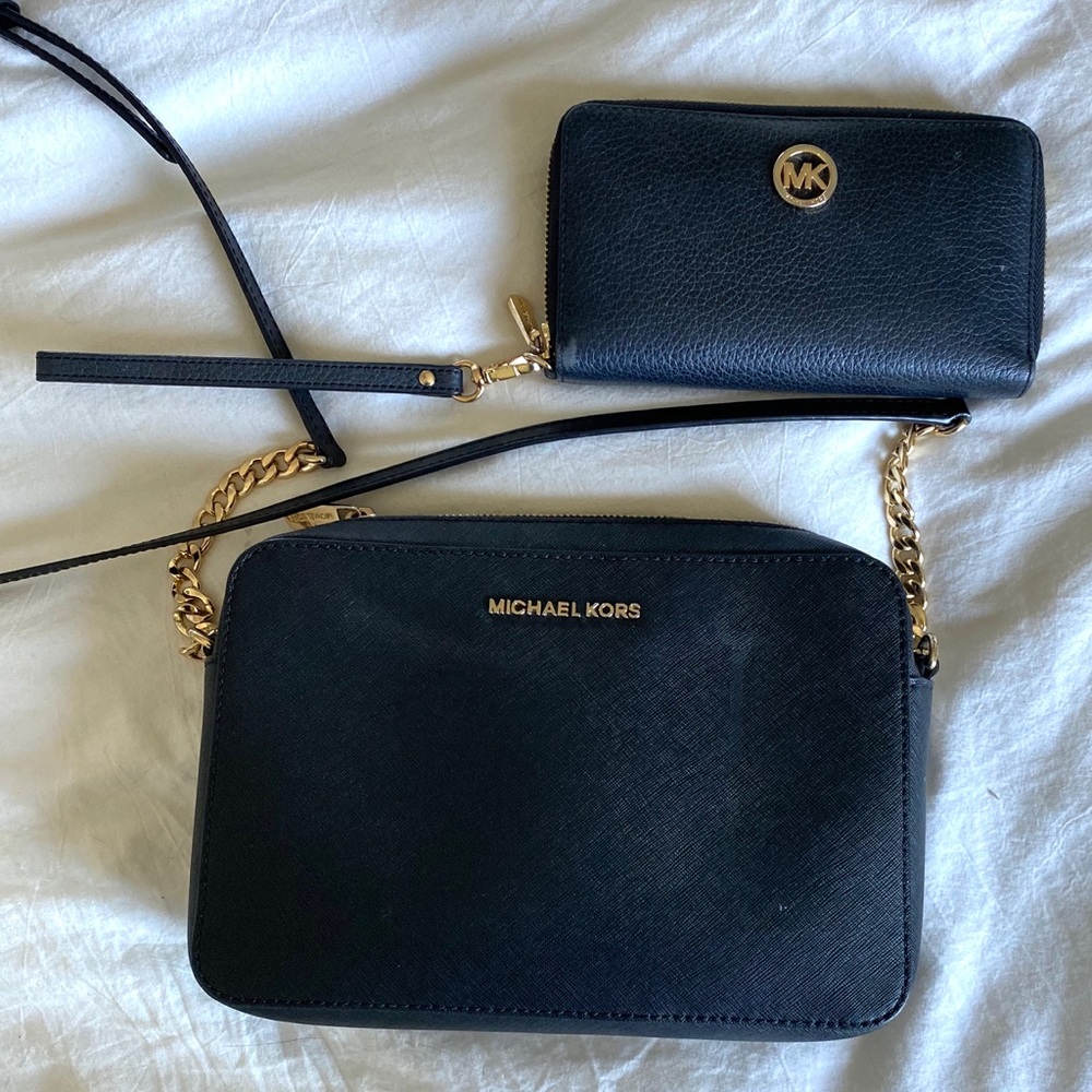 Michael Kors Black Leather Crossbody